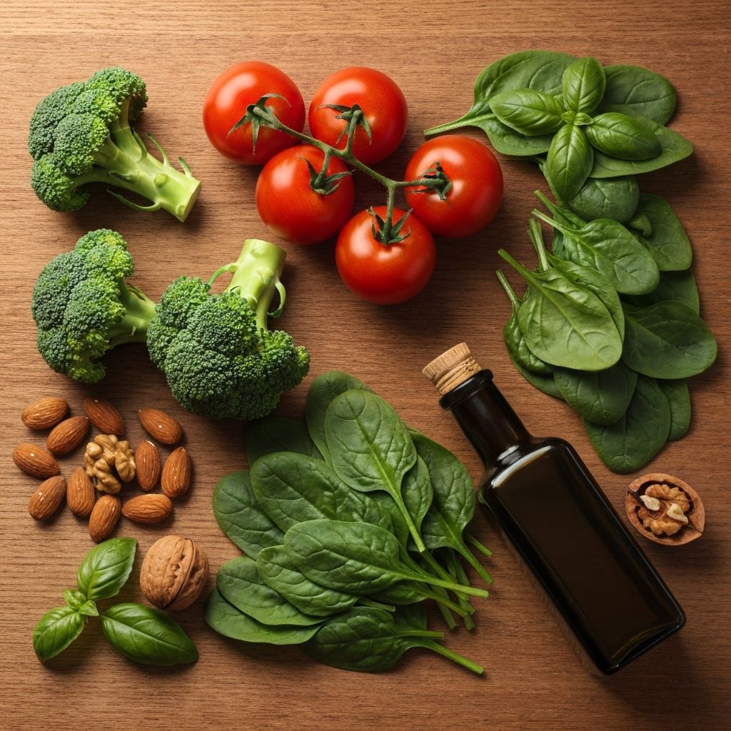 Υγιεινά φρέσκα τρόφιμα - λαχανικά και φρούτα σε φυσικό φως